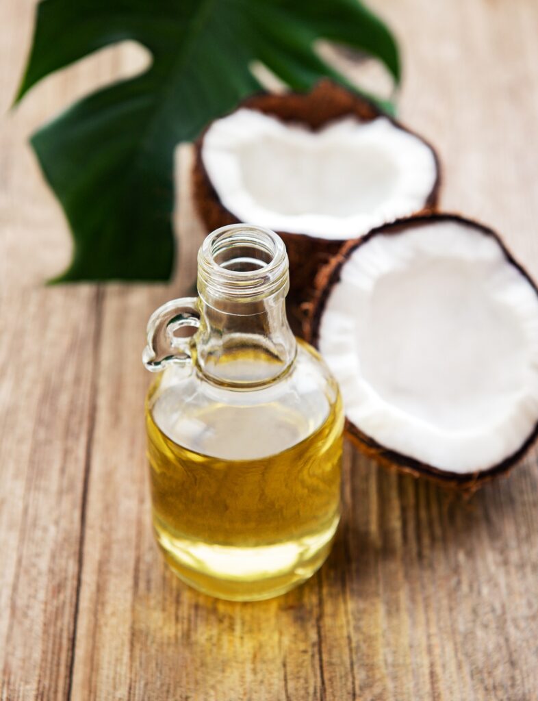 Bottle of fresh coconut oil